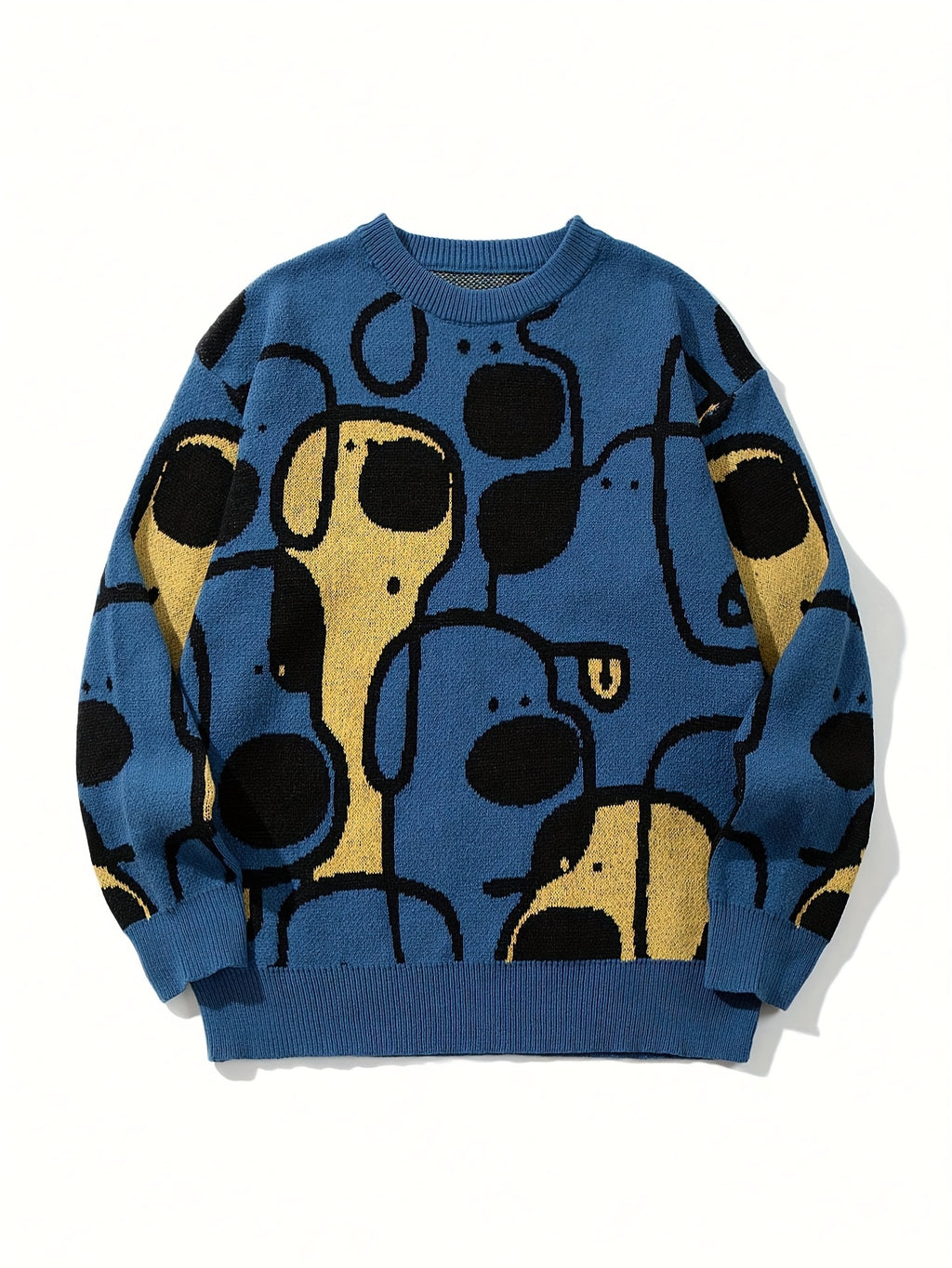 Abstract Art Polka Dot Oversized Knit Sweater