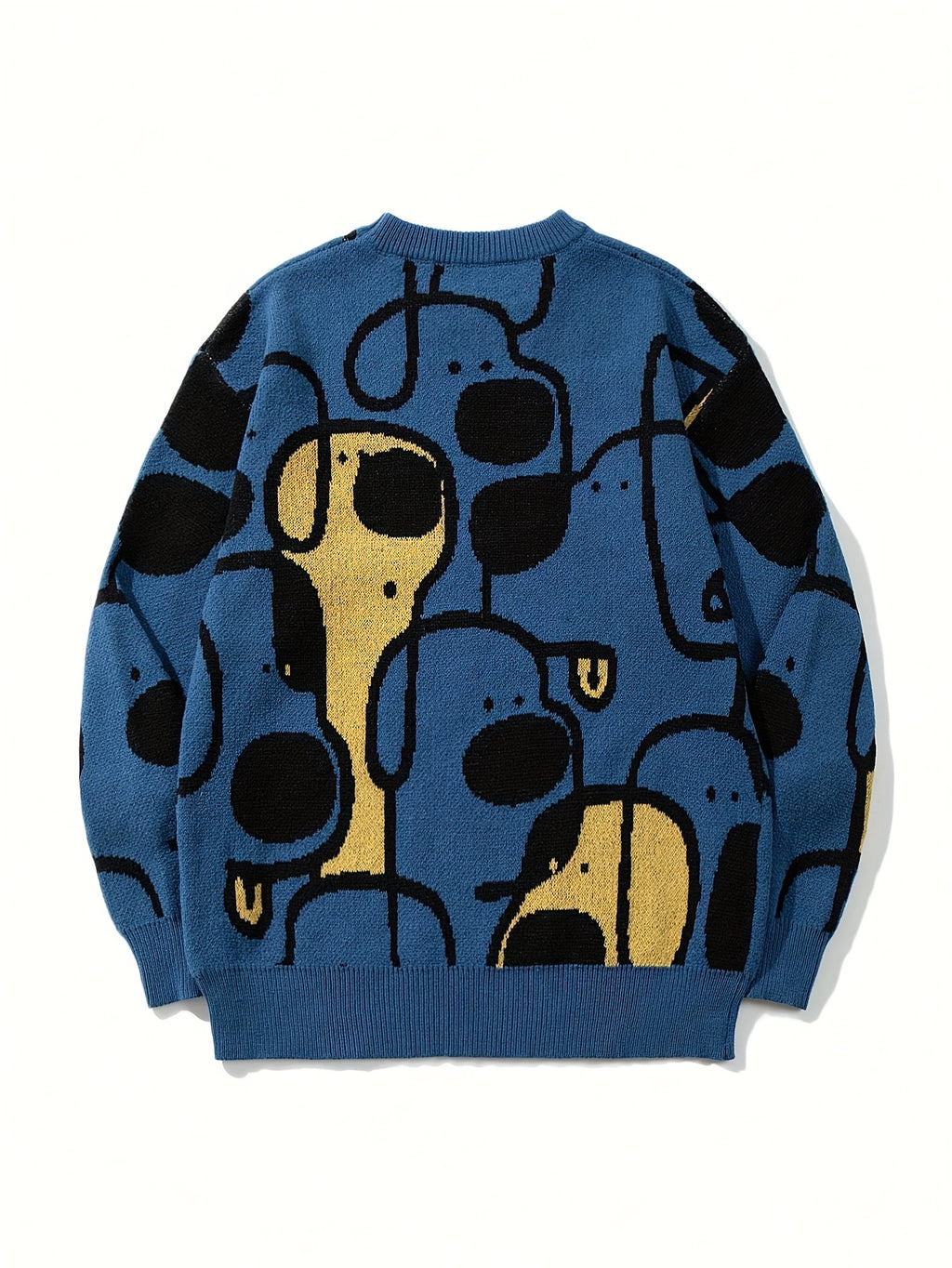 Abstract Art Polka Dot Oversized Knit Sweater