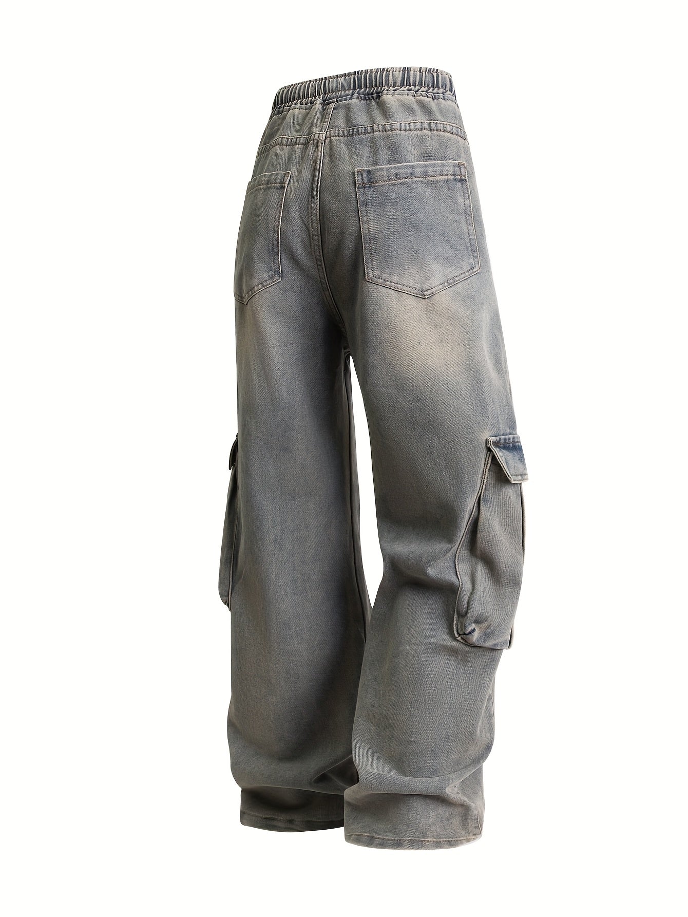 Vintage Washed Baggy Cargo Denim Joggers