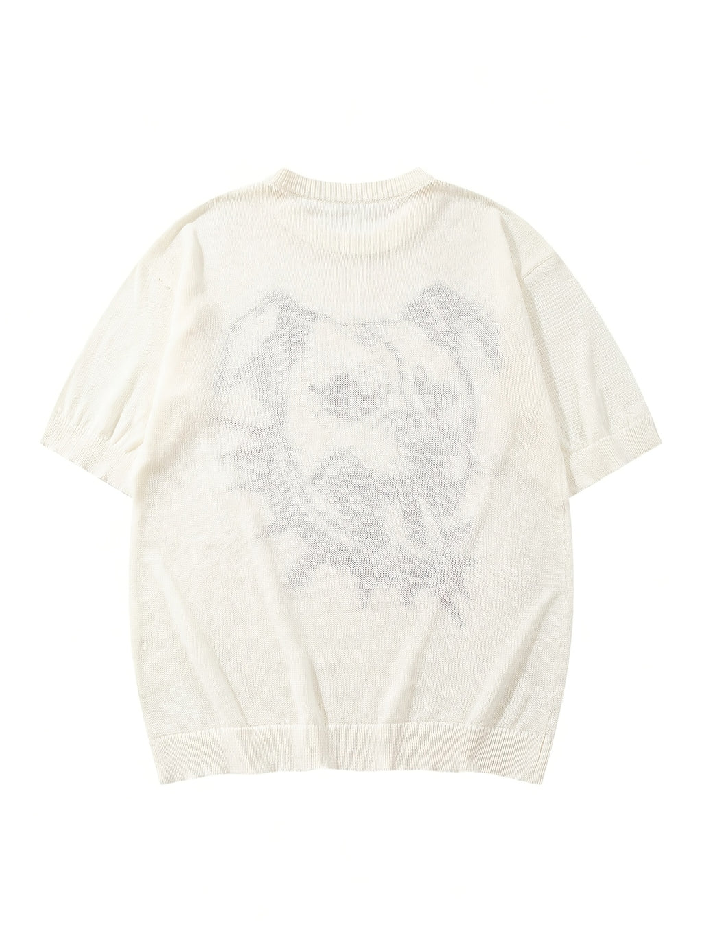 Bulldog Graffiti Print Oversized Short-Sleeve Knit Tee
