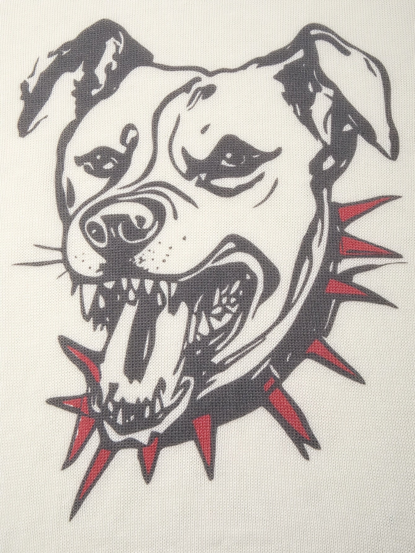 Bulldog Graffiti Print Oversized Short-Sleeve Knit Tee