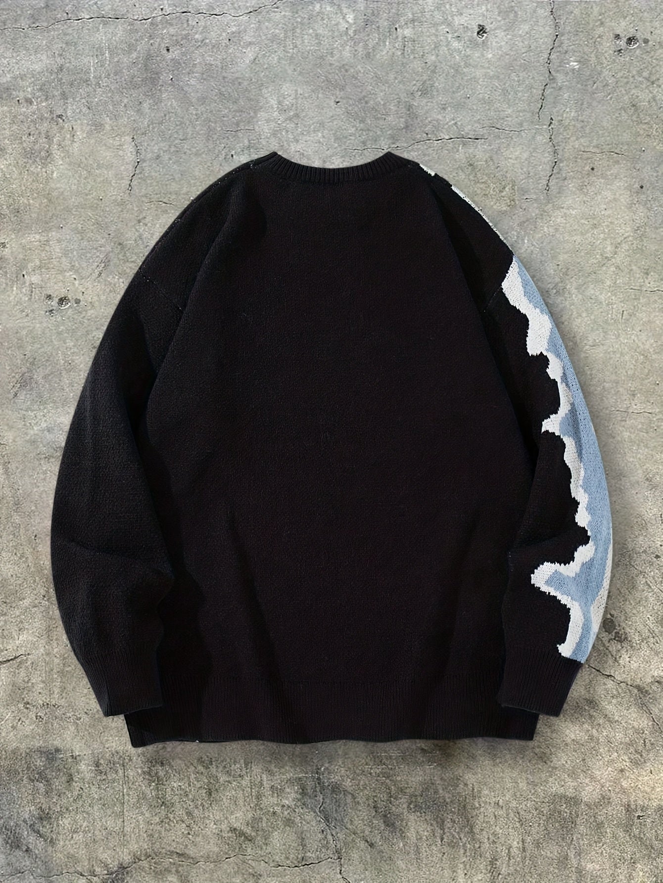 Abstract Bone Wave Oversized Knit Sweater