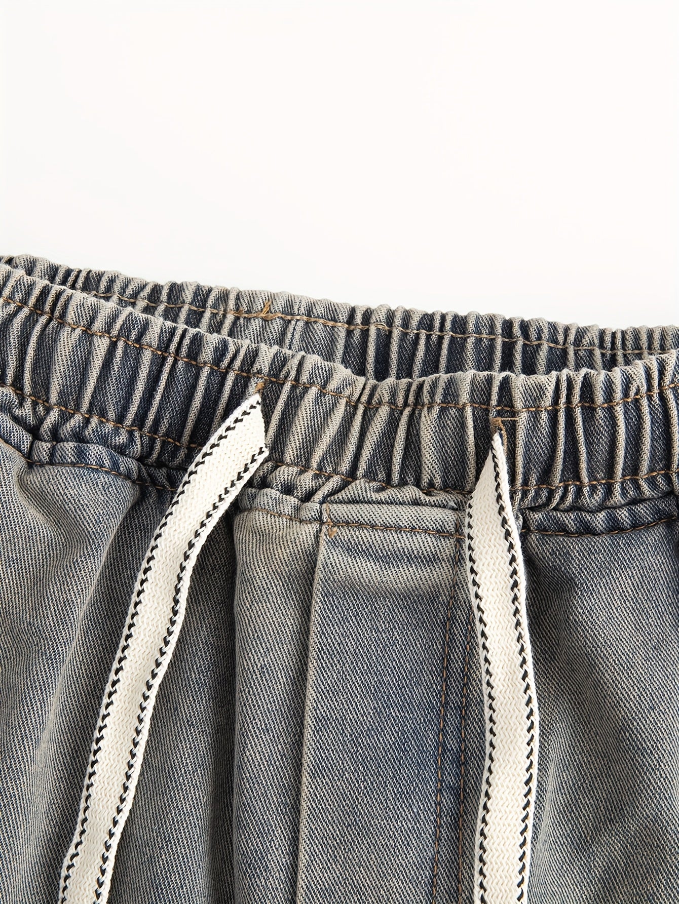 Vintage Washed Baggy Cargo Denim Joggers