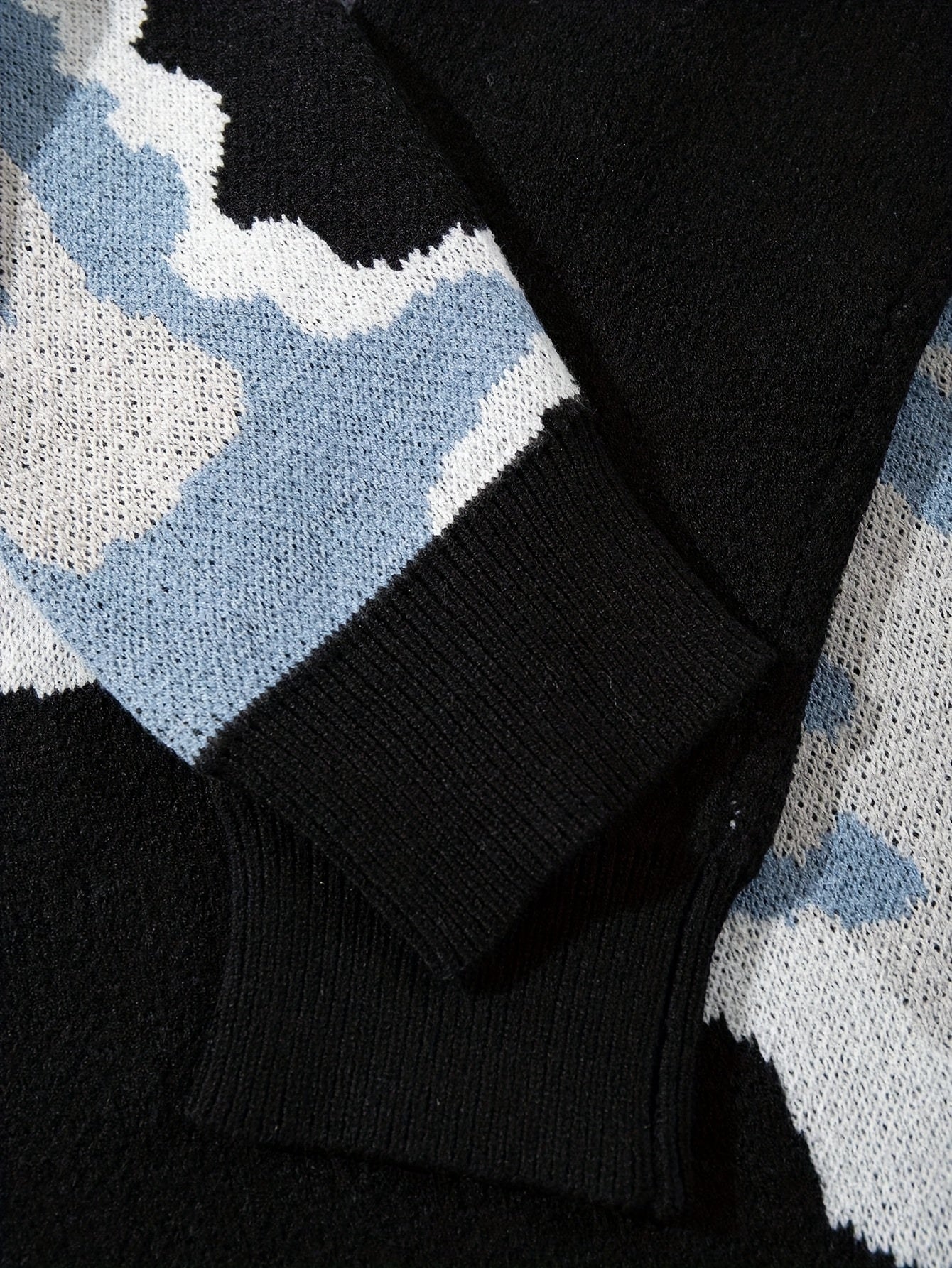 Abstract Bone Wave Oversized Knit Sweater