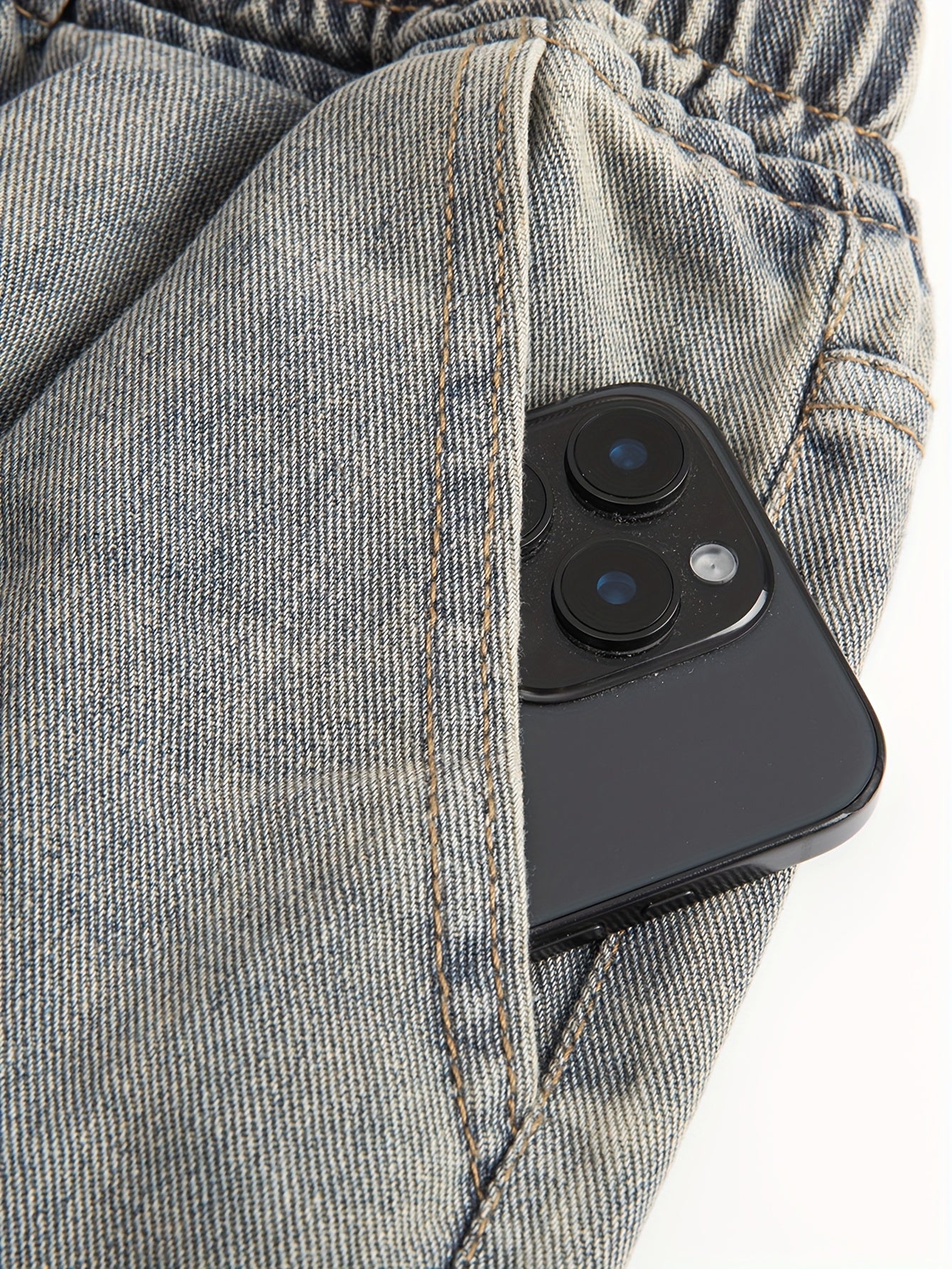 Vintage Washed Baggy Cargo Denim Joggers