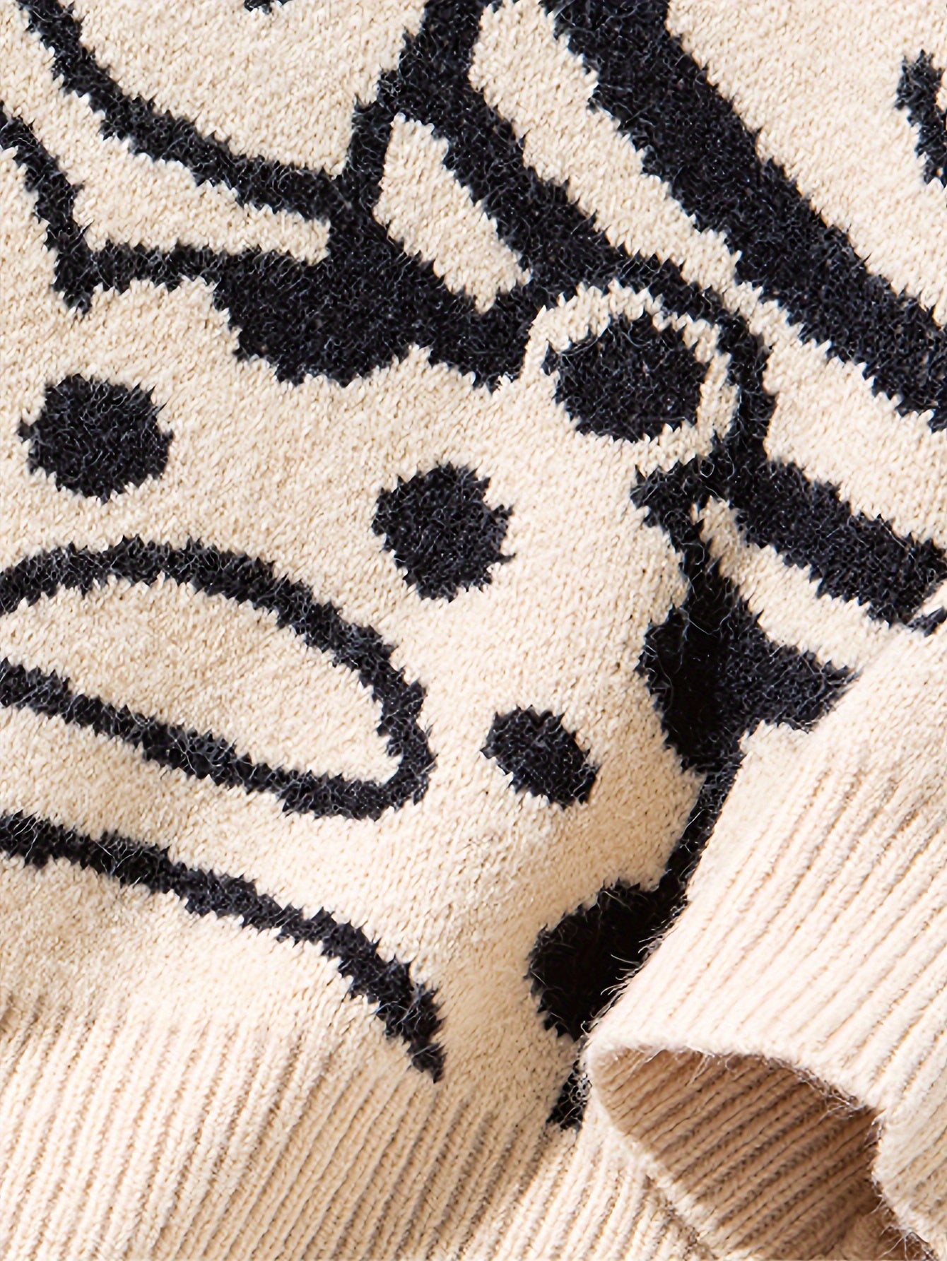 Cartoon Graffiti All-Over Print Oversized Crewneck Sweater