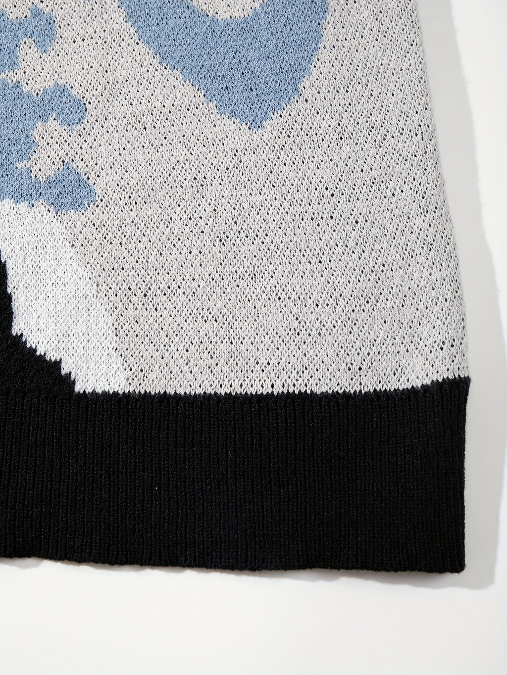 Abstract Bone Wave Oversized Knit Sweater