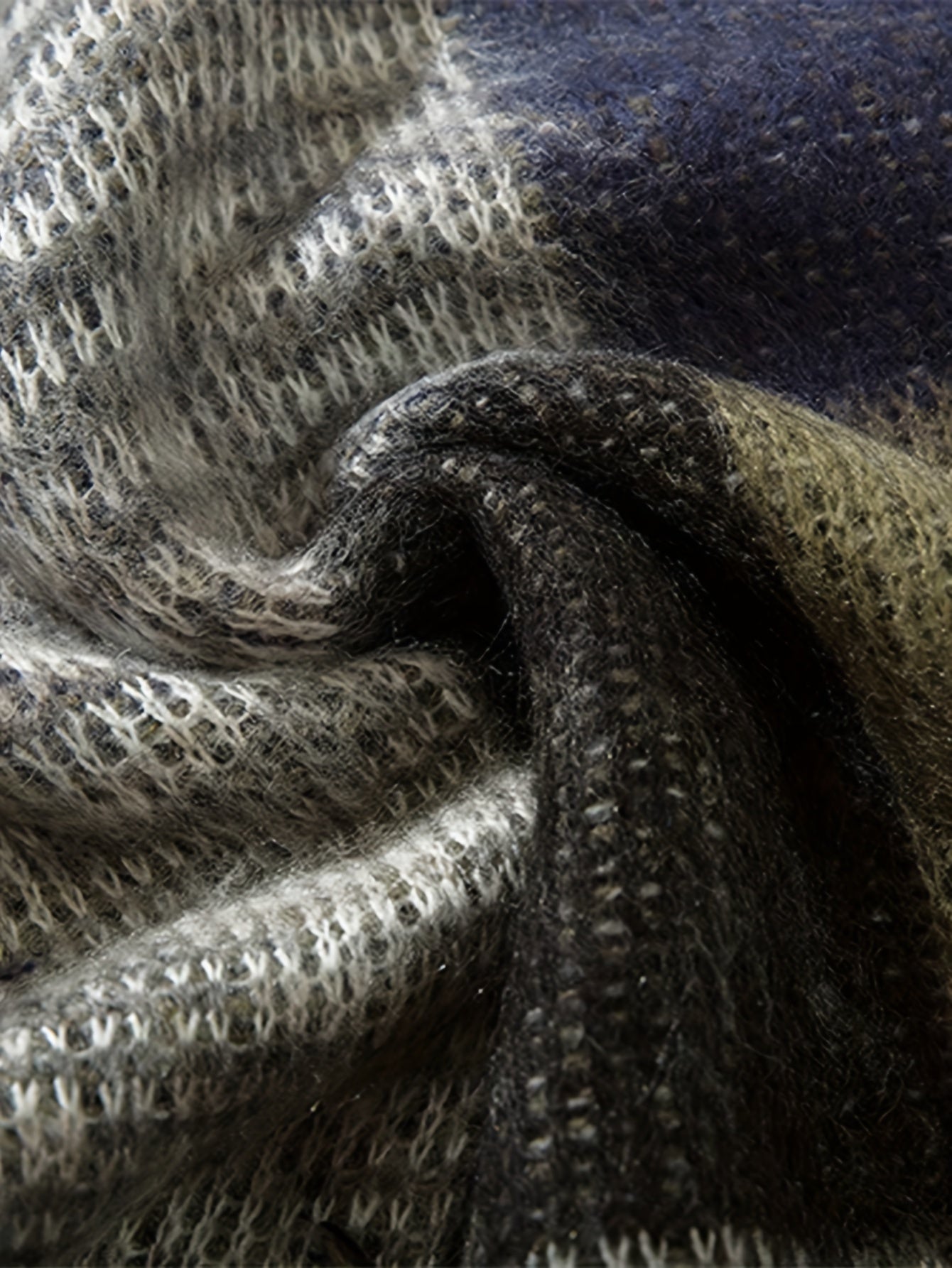 Patchwork Checkerboard Oversized Crewneck Sweater