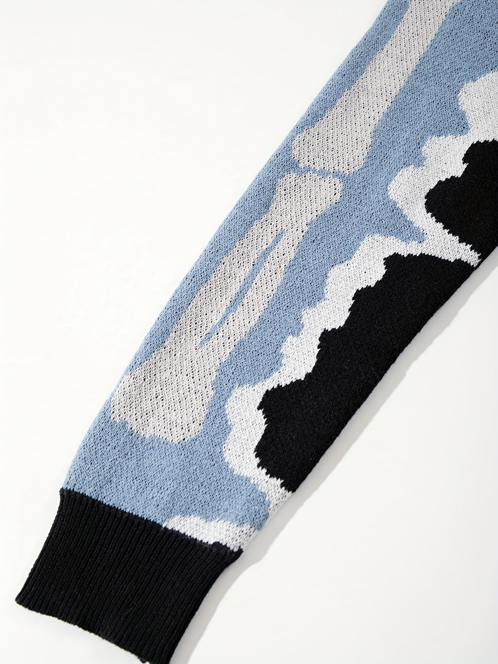 Abstract Bone Wave Oversized Knit Sweater