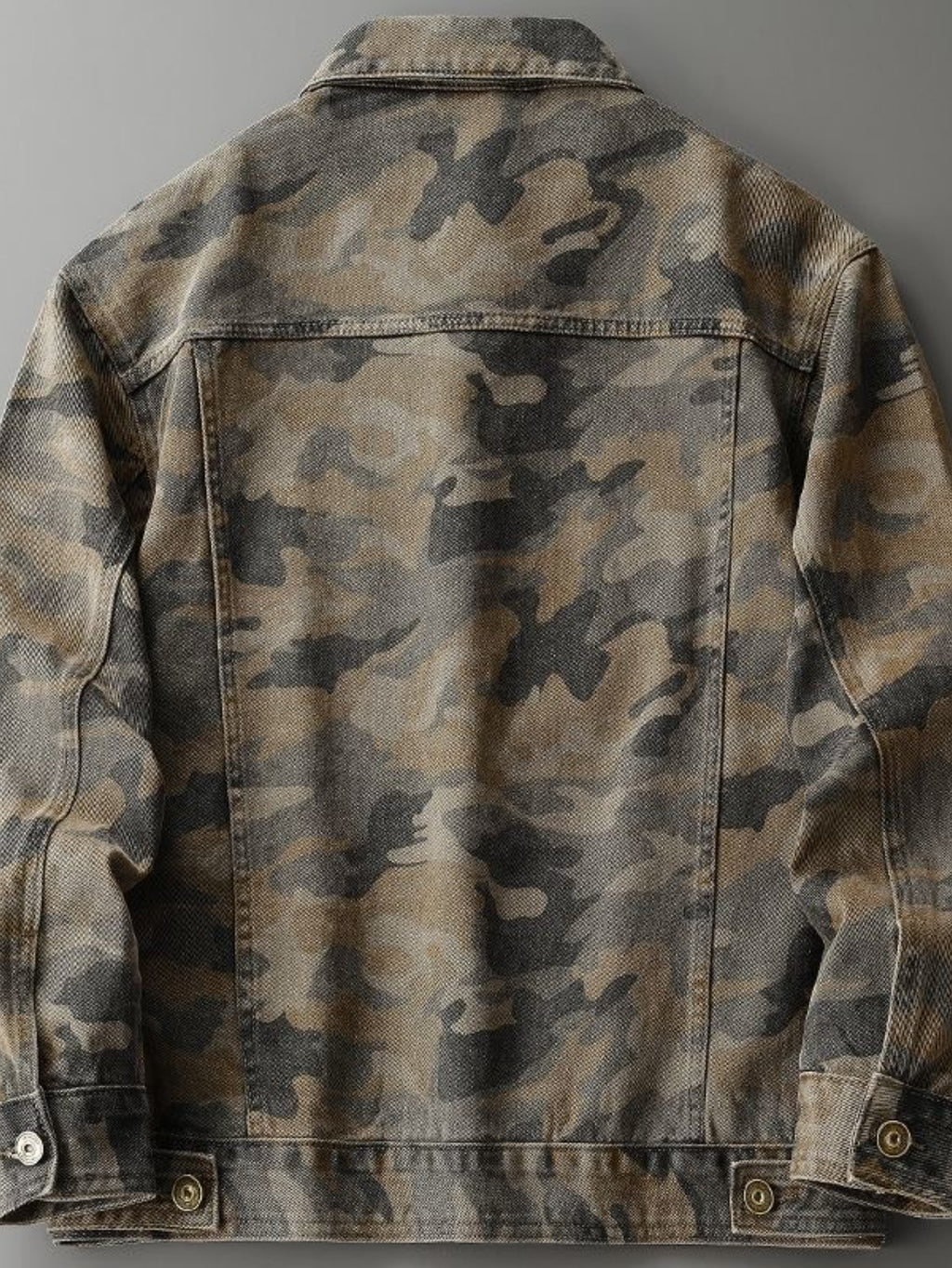 Distressed Camouflage Denim Jacket